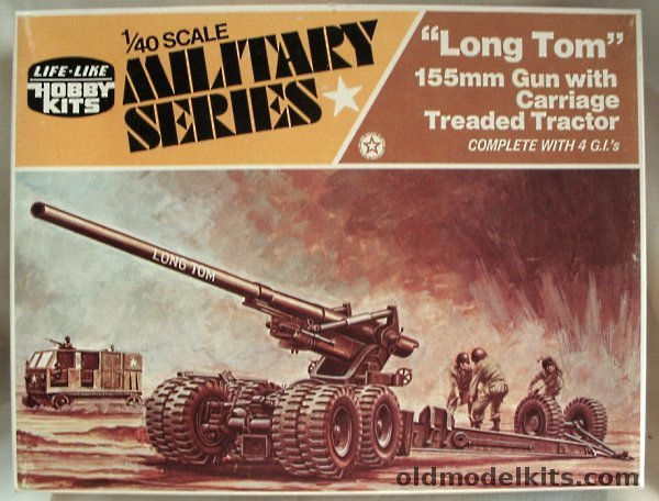 Life-Like 1/40 Long Tom 155mm Gun with Carriage and High Speed Tractor - (ex-Adams/Revell), H660-300 plastic model kit